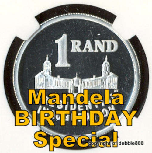 LOW MINTAGE !!!!! PF69 UC INAUGURATION SILVER 1 RAND !!! 2ND HIGHEST GRADE !!! ONLY 2 BETTER !!!!!