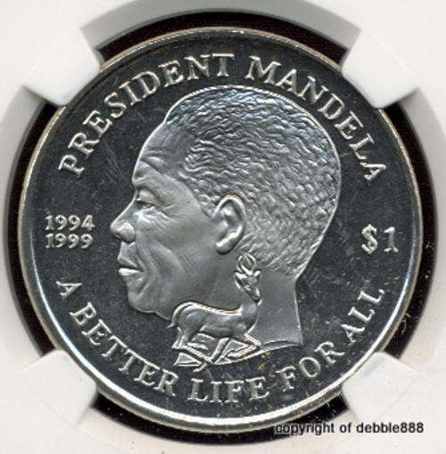 !!! SIERRA LEONE $1 -2004 - MS65 - "A Better Life For All" - Nelson Mandela *** HIGH GRADE !!!
