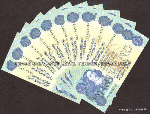 GPC de KOCK - 10 x UNC TWO RAND NOTES in SEQUENCE - 1984 -THIRD ISSUE (GK prefix)-A/E - BID PER NOTE