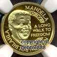 GOLD TENTH OUNCE - PF70 UC - MANDELA NOBEL PEACE medallion- NORWAY "A Long Walk to Freedom" - 1 OF 1