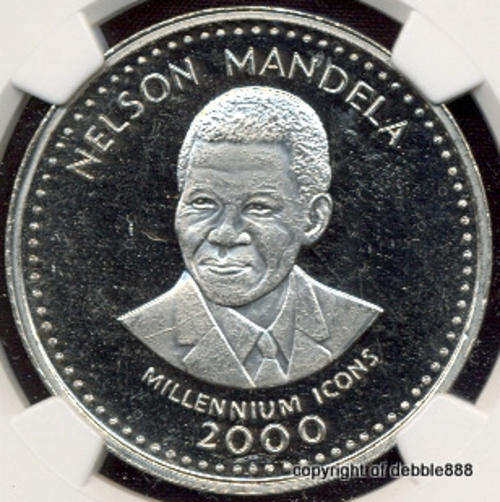 !!! SOMALIA 25 Shillings - 2000 - MS64 - Nelson Mandela - Millenium Icons !!!