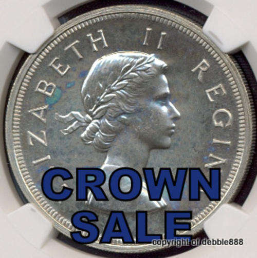 CROWN SALE !!! 1959 -PF 66 CAMEO- 5 SHILLING !!! 2ND FINEST - ONLY 2 BETTER !!! ONLY 14 GRADED CAMEO