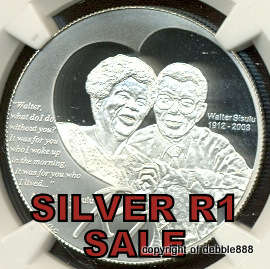 SILVER R1 *** 2012 WALTER & ALBERTINA SISULU - PF69 Ultra Cameo !!! 2ND HIGHEST !!!