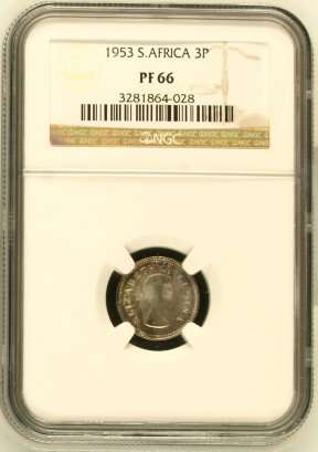 PROOF 1953 ***3P *** GRADED PF66 *** SECOND HIGHEST GRADE