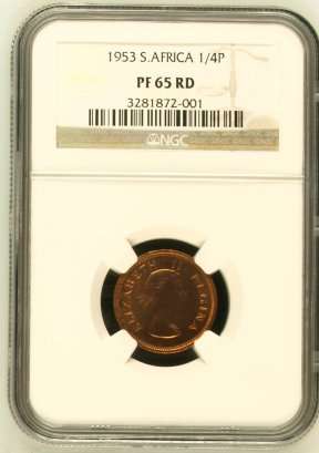 PROOF 1953 ***1/4P *** GRADED PF65RD ***