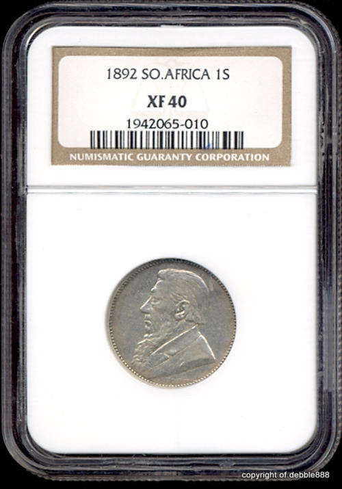 1892 *** 1 shilling  *** GRADED XF40 **