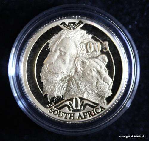 GOLD TENTH OUNCE 24ct - The LION - Wild Cats of Africa - 2003 -Natura Series ** in SAM case with COA