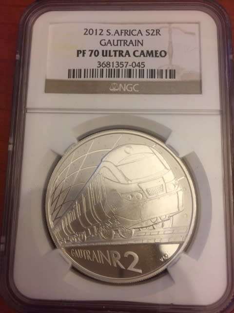 R2 GAUTRAIN *** Silver 2012 R2 *** PF70 *** perfect coin, seldom available
