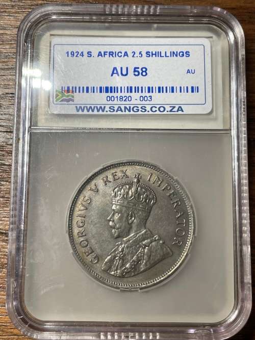 1924 2.5 shilling AU58