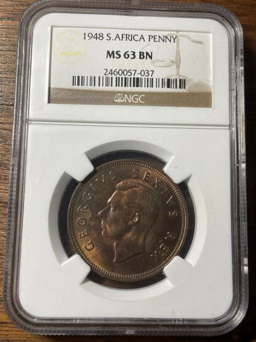 1948 Penny MS63BN  NGC graded  uncirculated