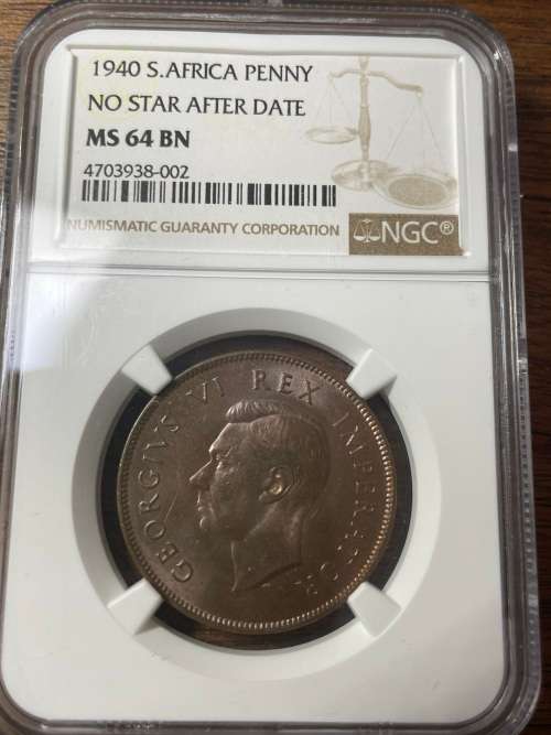 1940 variety. No star after date Ms64BN ngc graded