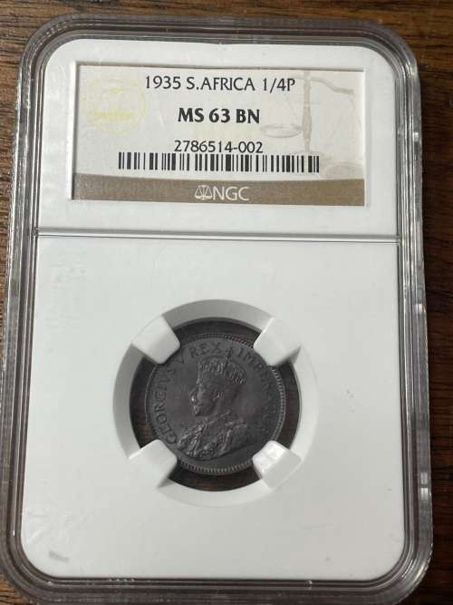 1935 1/4P Ms63bn ngc graded