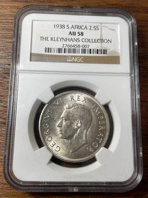 1938 2.5s  NGC AU58 from the Kleynhans collection