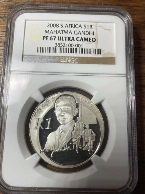 2008 Gandhi Silver R1 PF67 ngc graded