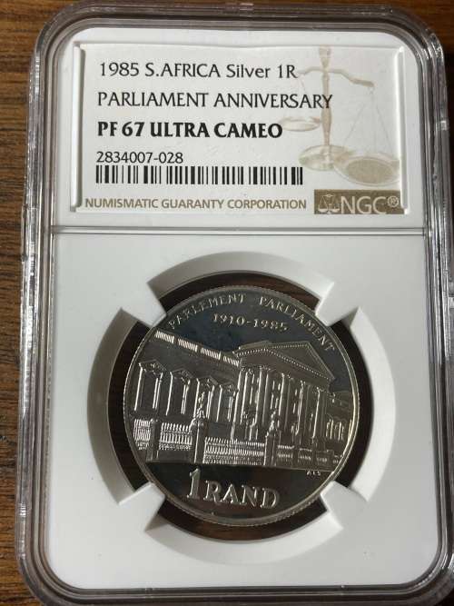 1985 silver R1 PF67 parliament