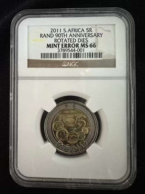 2011 Rand 90th Anniversary - GRADED ERROR rotated dies Graded MS66