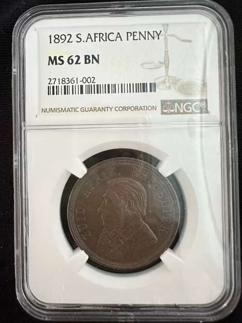 1892 * PENNY * NGC graded MS62bn