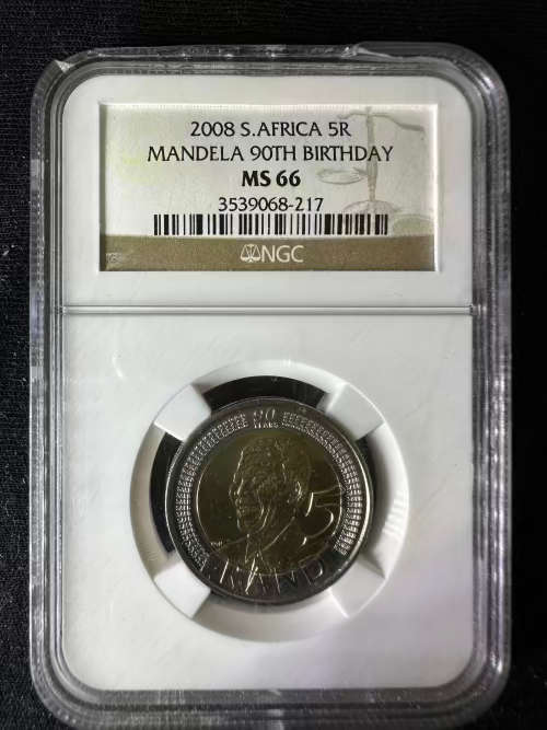 2008 Mandela 90th Birthday * NGC graded * MS66 * chipped