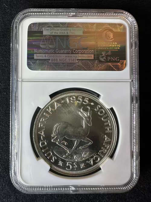 1955 Crown - 5 Shillings * NGC graded * PF66 * third highest graded * only 31 coins better
