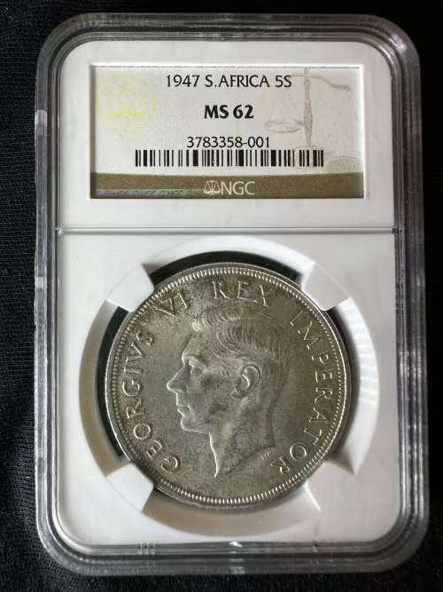 1947 * 5 Shilling * NGC graded MS62
