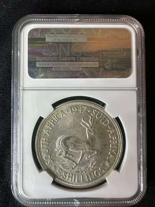 1947 * 5 Shilling * NGC graded MS62