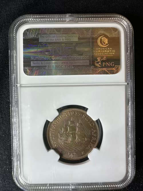 1935 * 1/2P * MS64RB *scarcer colour * only 35 coins graded MS