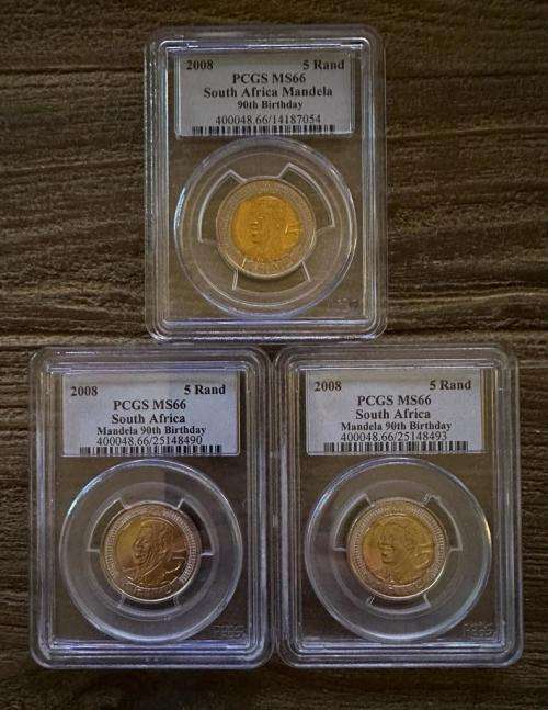 *** MANDELA BIRTHDAY SALE *** 90th Birthday R5 - MS65 PCGS *** 3 available, bid per coin