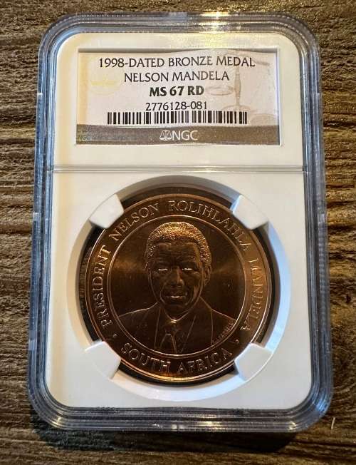 *** MANDELA BIRTHDAY SALE *** Bronze Medal 1998-dated * Mandela Medal * MS67RD