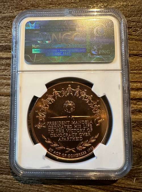 *** MANDELA BIRTHDAY SALE *** Bronze Medal 1998-dated * Mandela Medal * MS67RD