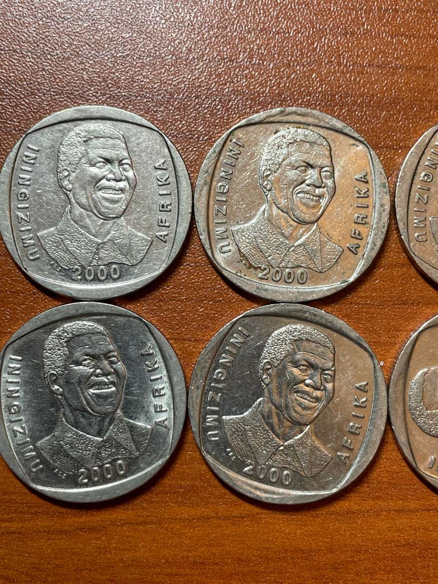 Mandela smiley coins priced per coin to take all 6