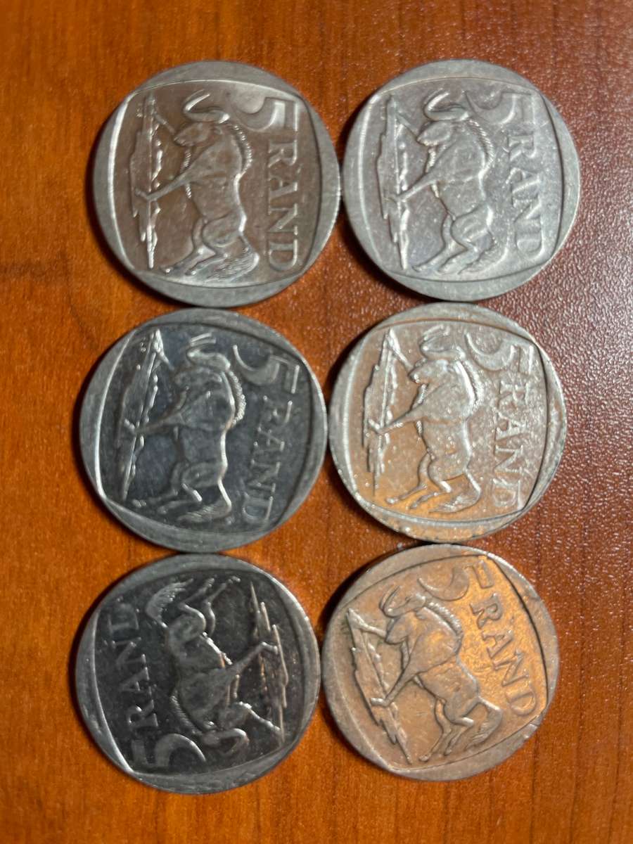 Mandela smiley coins priced per coin to take all 6