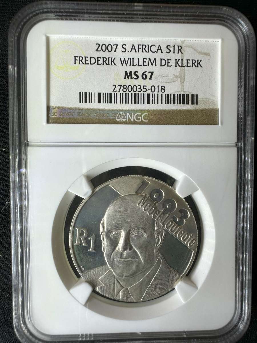 2007***S1R Frederik Willem De Klerk***MS67***buy your coins graded