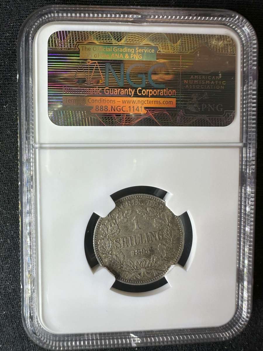 1893***1S***XF45***Scarcest shilling in ZAR