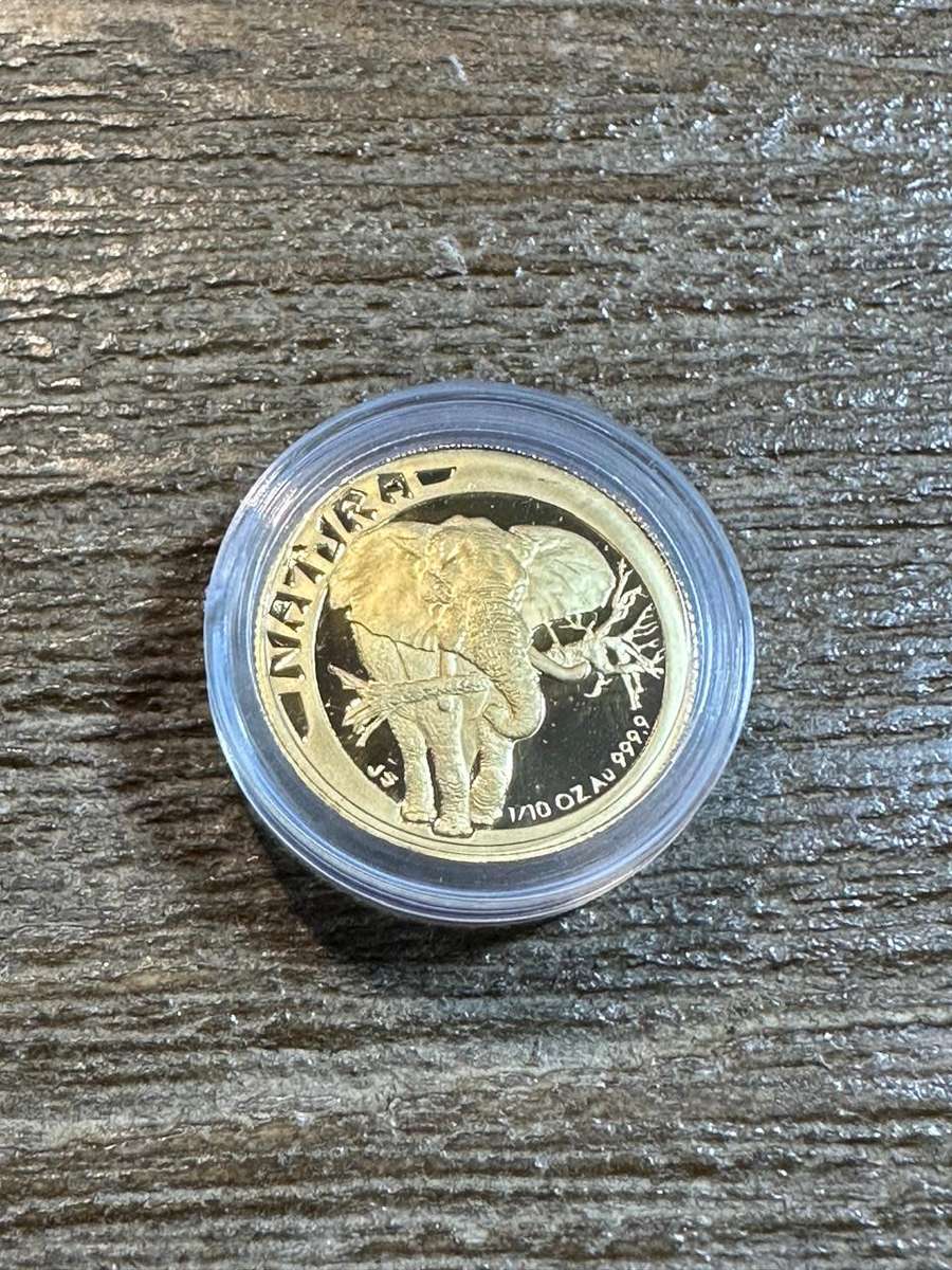 Natura ELEPHANT - 1/10 ounce Gold - SCARCE, highly collectable, includes COA