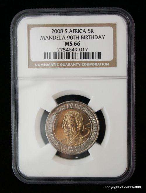 ***MS66***High Grade !!! *** Birthday Mandela R5 *** NGC graded !!!