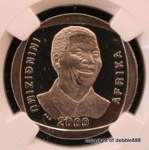 ***** SCARCE!!!!! PL64 Ultra Cameo !!! Mandela "SMILEY" 2000 !!! NGC graded *** !!!