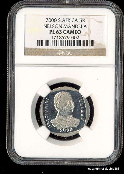 ***** SCARCE!!!!! PL63 CAMEO * Mandela 2000 "Smiley" R5 ***** NGC graded *** !!!
