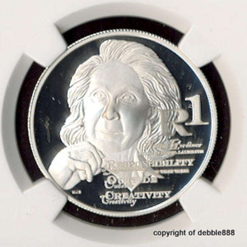 COMPLETE YOUR PERFECT NOBEL COLLECTION !!! PF70 UC-NADINE GORDIMER Nobel Laureate