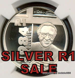 SILVER 1 RAND SALE***!!! 2006 DESMOND TUTU Nobel Laureate -PF69 UC ***Only 4,155 minted **Scarce!!!