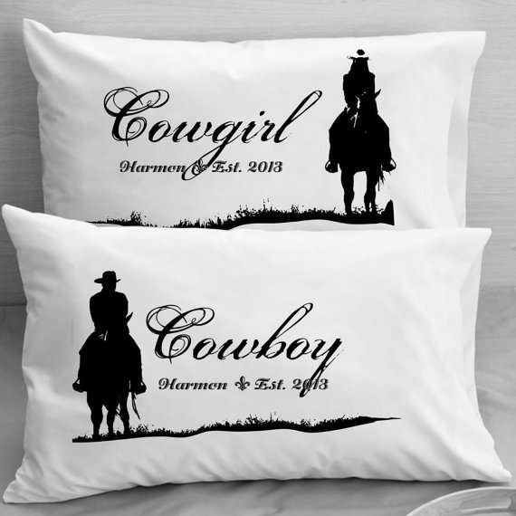 Satin Pillow cases - Cowgirl / Cowboy