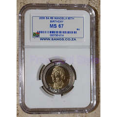 BARGAIN !! 2008 Mandela 90th Birthday R5 SANGS Graded MS 67