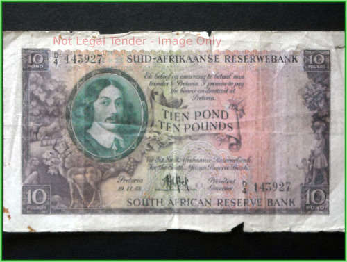 SA Union Ten Pounds/Tien Pond # Dated 19.11.58 Serial No D4