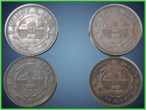 4 x 1898 ZAR Pennies - One Bid Takes All