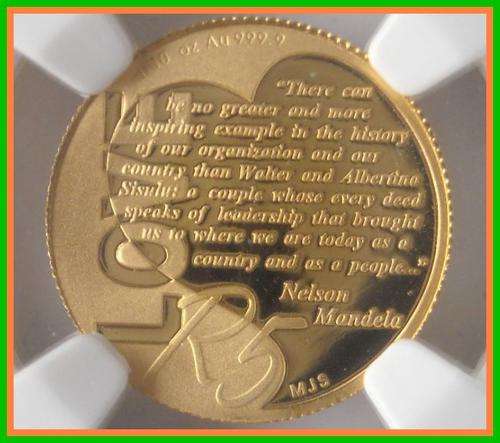 2012 NGC  PF 70 Protea Gold R5 - Walter & Albertina Sisulu