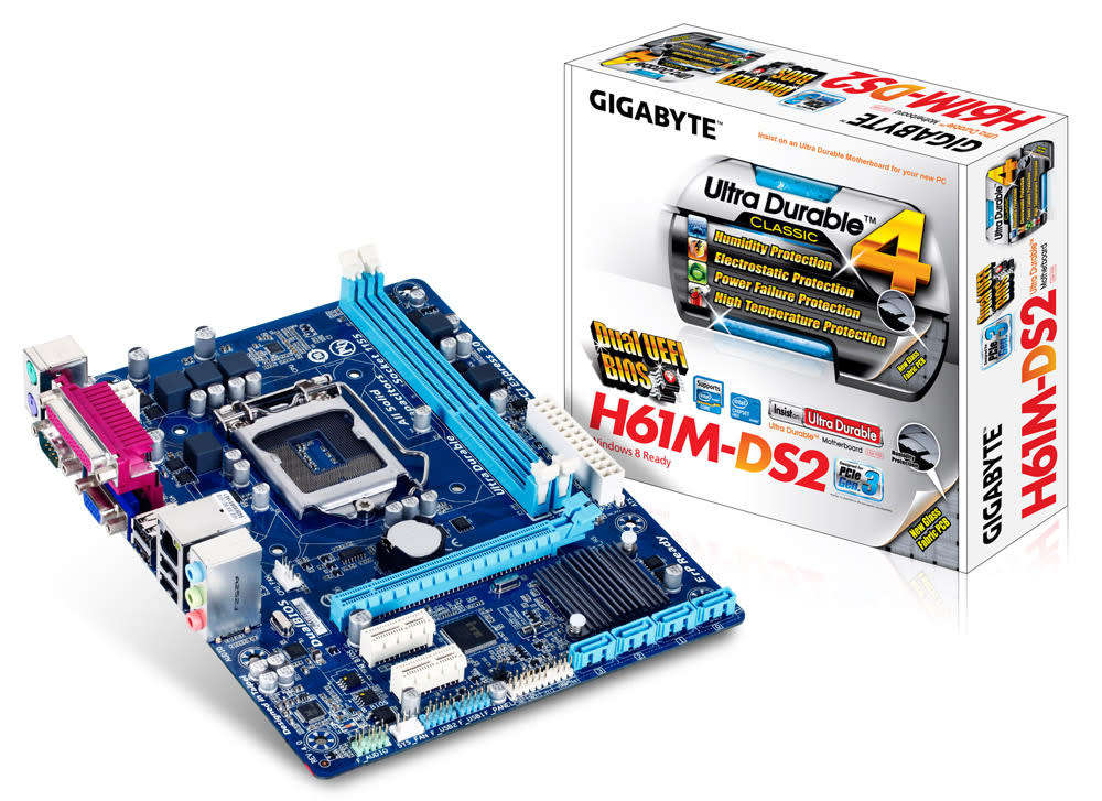 Socket 1155 Motherboard - Gigabyte GA-H61M-DS2 Rev 4