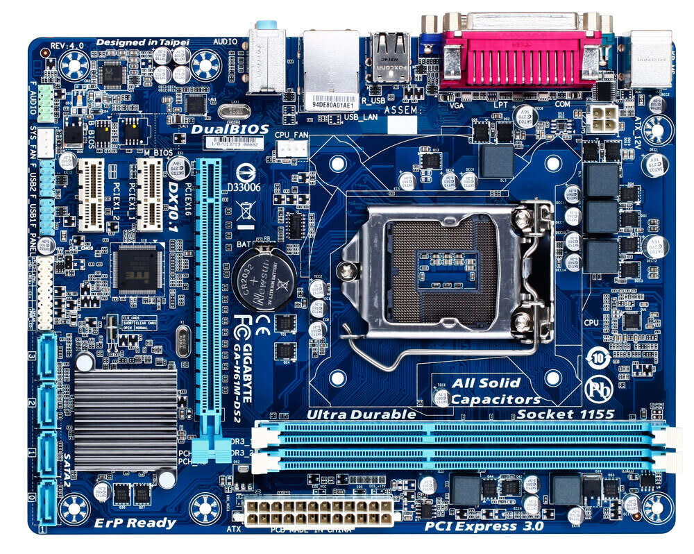 Socket 1155 Motherboard - Gigabyte GA-H61M-DS2 Rev 4