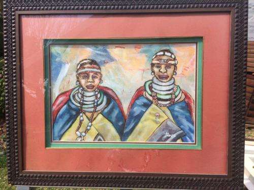 JUDAS MAHLANGU STUNNING ORIGINAL MIXED MEDIA XHOSA WOMEN