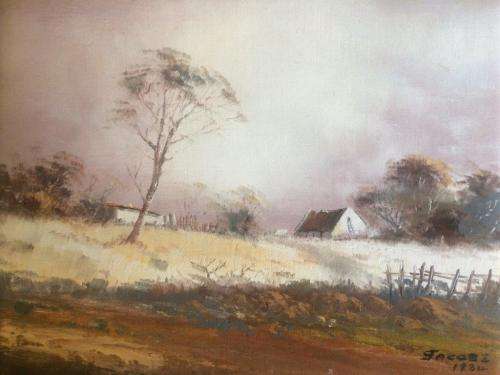 WOW! *JACOBI* RARE OIL PAINTING BY WELL KNOWN SOUTH AFRICAN ARTIST BENJAMIN JACOBUS DAVIS !