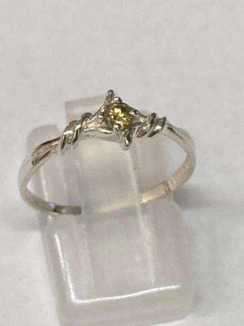 Natural 0.14 Ct  Diamond Sterling Silver Ring  80%  Discount