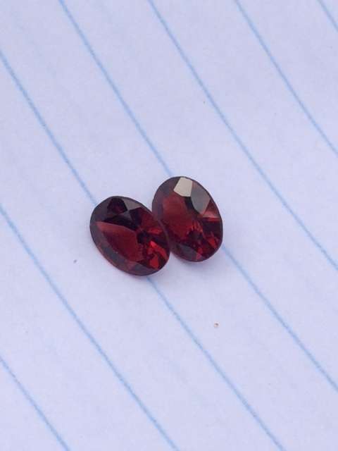 Natural Pair Of 3.1 Ct Red Garnets